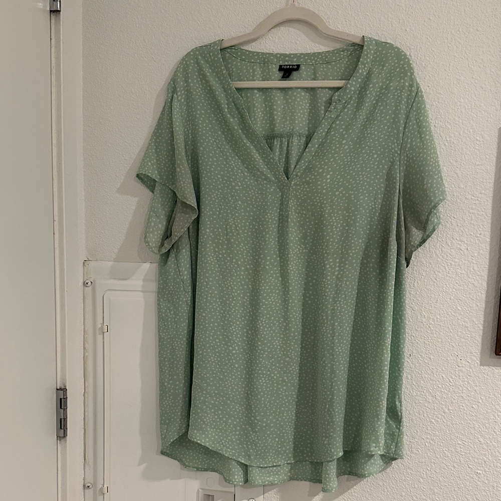 Torrid Mint Green Dotted Blouse